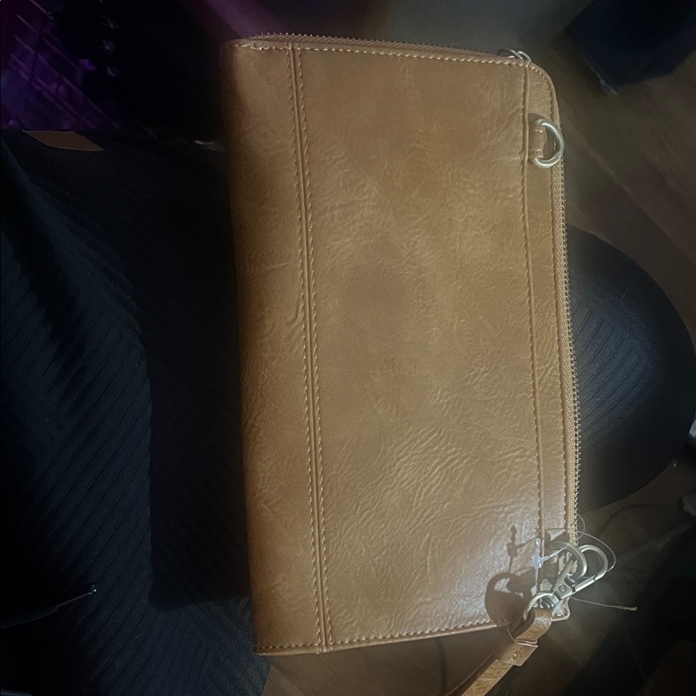 Joy Susan Tan Leather Wristlet